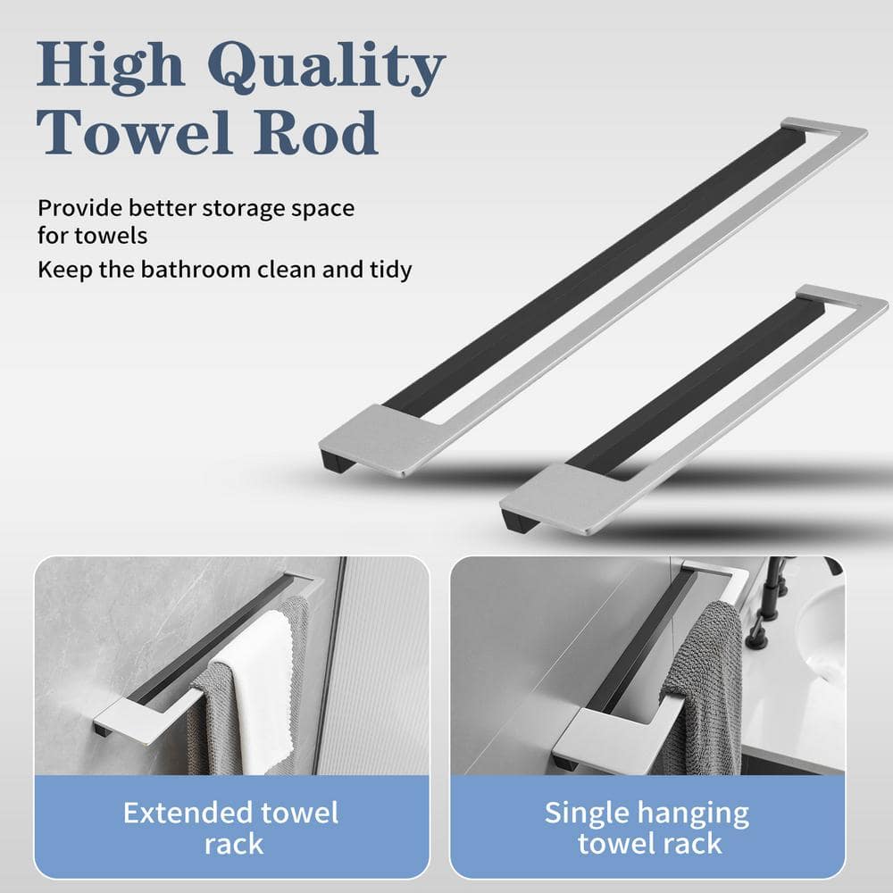 Black Nickel 24-Inch Stainless Steel 4-Piece Bath Hardware Set