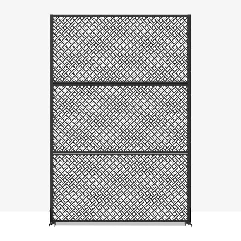 72 in. x 47 in. Outdoor Galvanized Metal Woven Pattern Privacy Screen Garden Fence in Black price history on PriceWatchPro