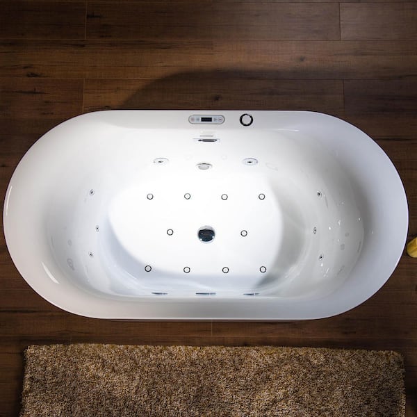WOODBRIDGE 59 Acrylic Flatbottom Freestanding Whirlpool and