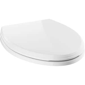 Wycliffe Slow-Close Elongated Closed Front Toilet Seat with NoSlip Bumpers in White