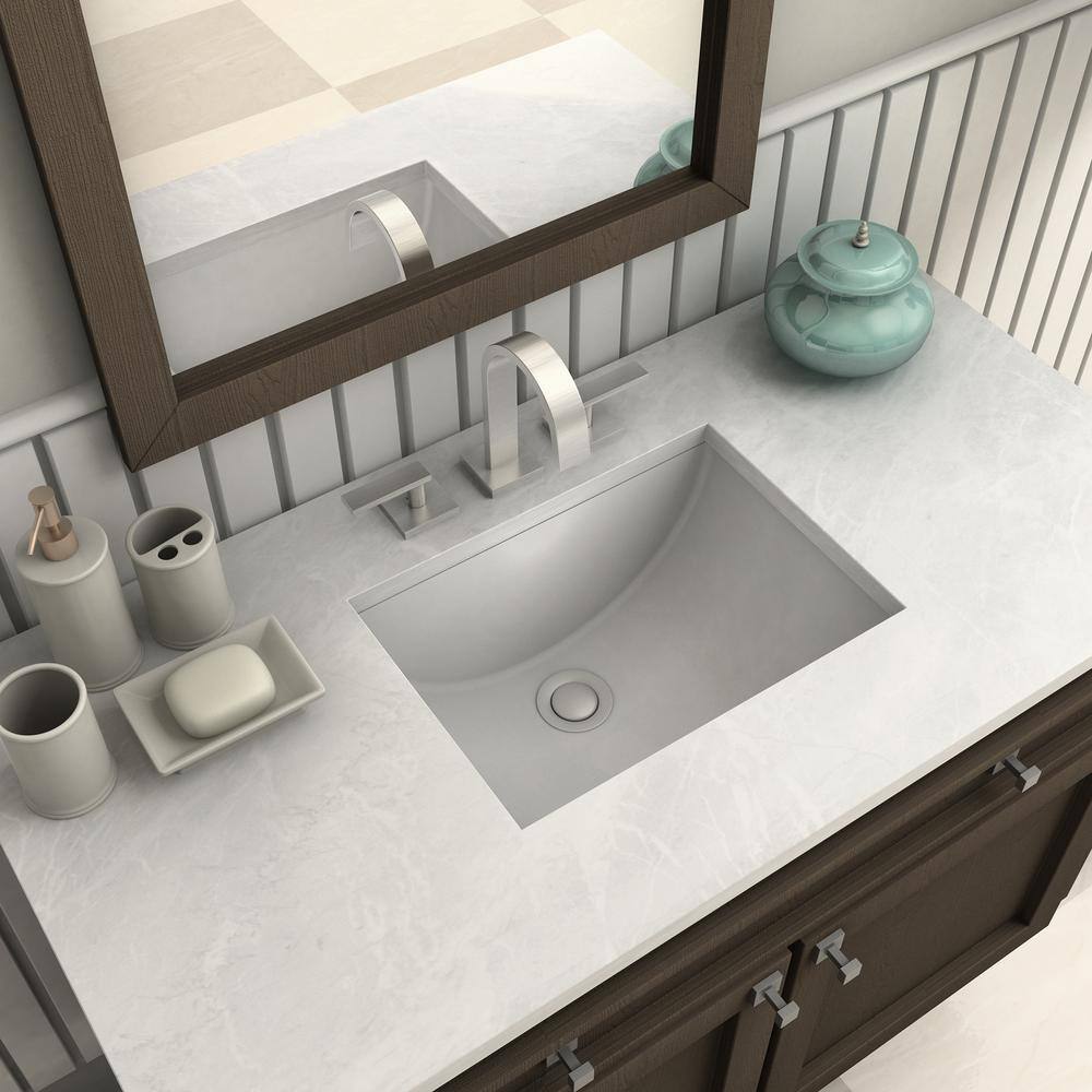 Alpine Brushed Nickel 7" Modern Bathroom Faucet with Drain