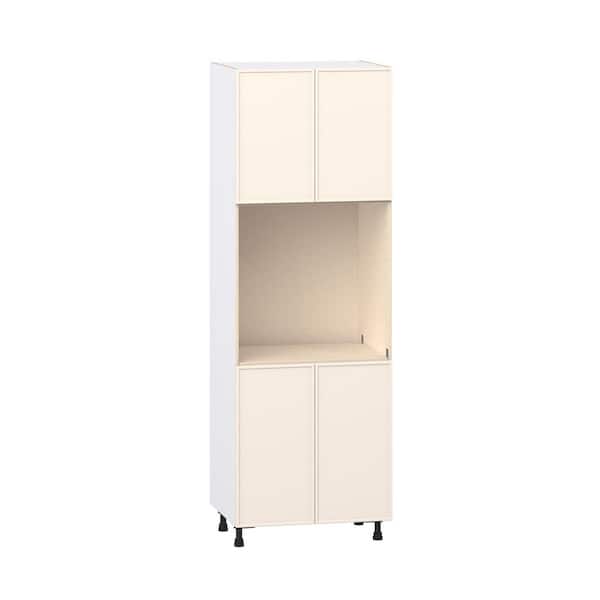 J COLLECTION Fairview 30 in. W x 24 in. D x 89.5 in. H Assembled Slim Shaker Single Oven Kitchen Cabinet in Washed Linen