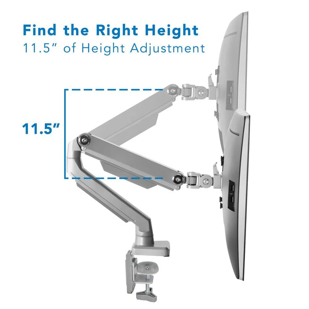 Adjustable Aluminum and Steel Single Monitor Arm Mount