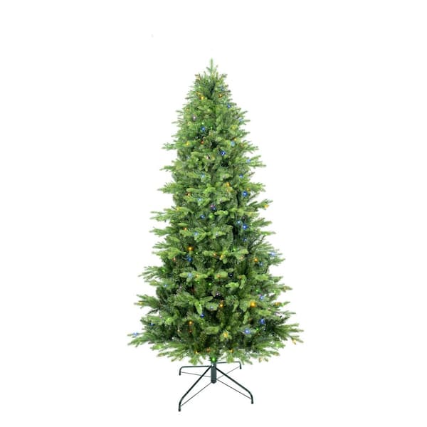 Tunearary 6.5 ft. Pre-Lit Peand PVC Artificial Christmas Tree with Metal Stand, 450-Bi-Color LEDs 1791-Branches, Green