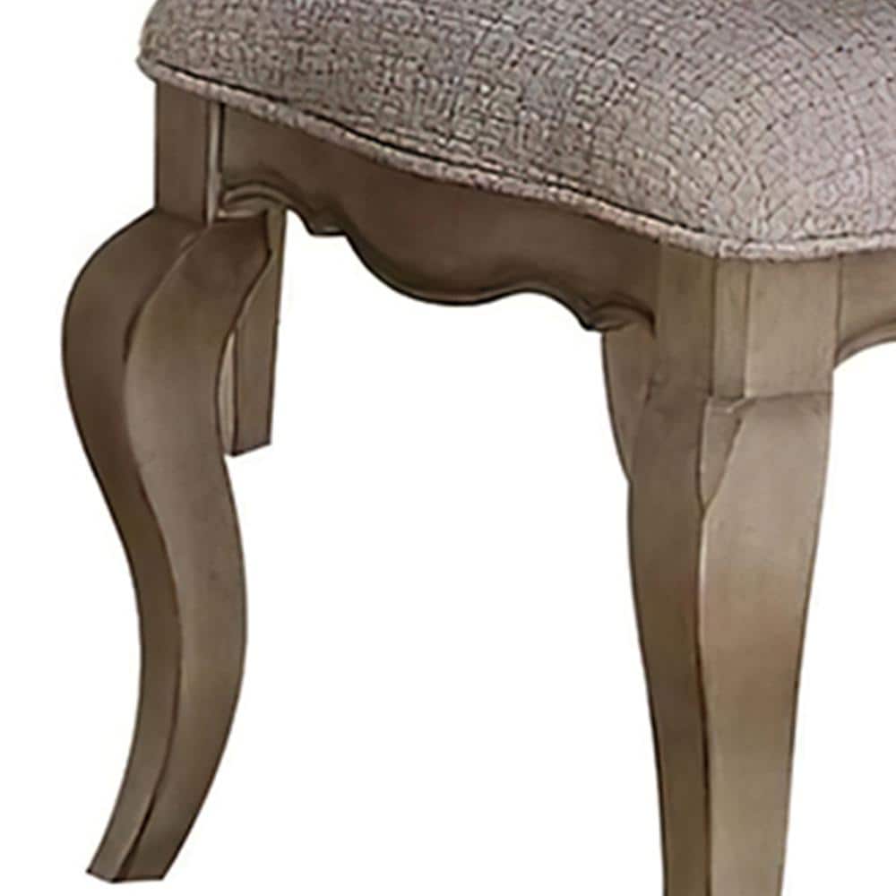 Chelmsford Gray and Brown Rubberwood Dining Chairs, Set of 2