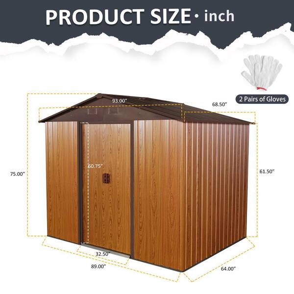 Storhaus 8 ft. x 6 ft. Outdoor Metal Storage Shed with A Roof and