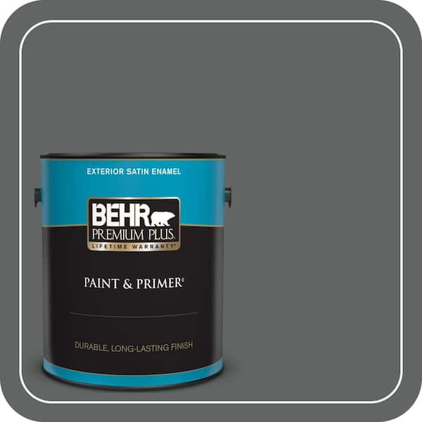 BEHR PREMIUM PLUS 1 gal. Home Decorators Collection #HDC-MD-28 Cordite Satin Enamel Exterior Paint & Primer