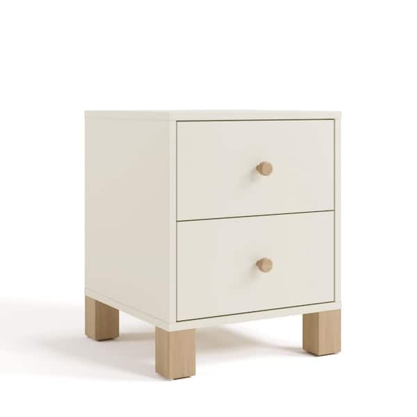 California Frosted Oat with Dritwood 2-Drawer Nightstand