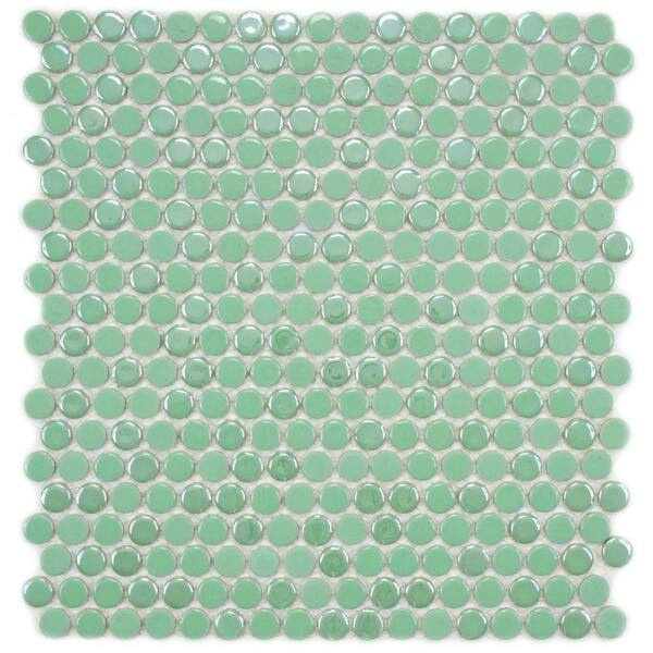 Merola Tile Cosmo Penny Round Capri 11-1/4 in. x 12 in. x 4 mm Porcelain Mosaic Tile