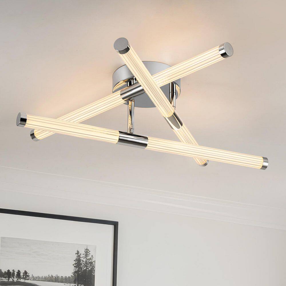 20 in. 3-lights Chrome Dimmable LED Flush Mount Ceiling Light Fixtures for Kitchen Dining Room Bedroom Entryway Hallway price history on PriceWatchPro