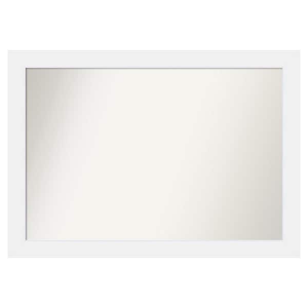 Amanti Art Corvino White 45 in. x 32 in. Custom Non-Beveled Matte Wood Framed Bathroom Vanity Wall Mirror