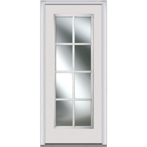 MMI Door 36 in. x 80 in. SDL Low-E Left-Hand Full Lite Classic Primed Fiberglass Smooth Prehung Front Door