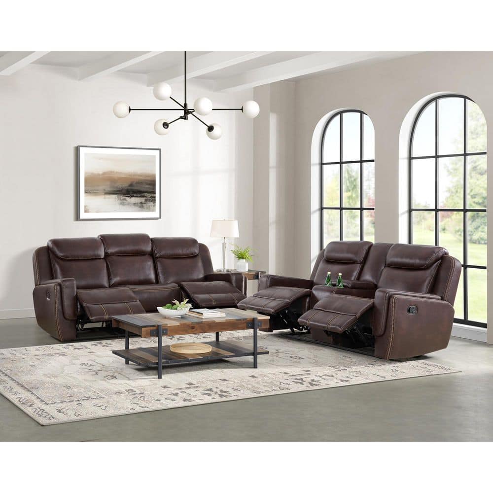 Lynx 86 in. Polyester Rectangle Straight Arm Motion Sofa in Brown price history on PriceWatchPro