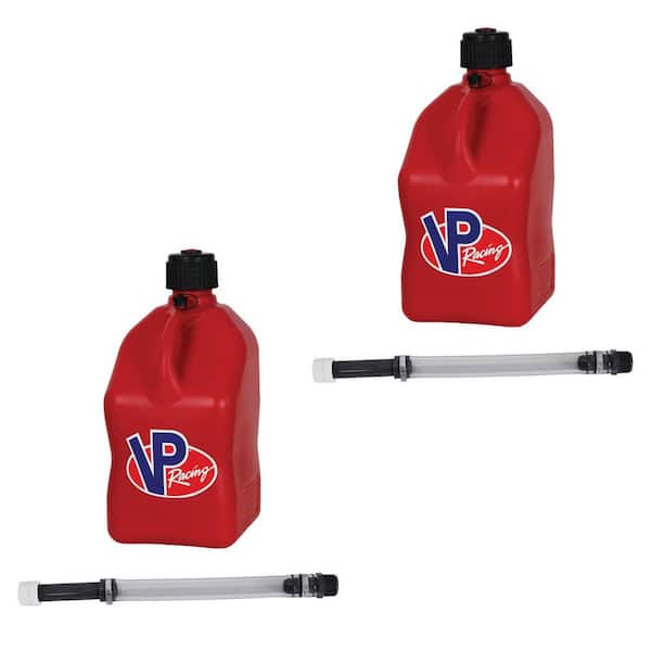 VP Racing Fuels 5 Gal. Motorsport Racing Jug Can Container and 14 in. Hose (2-Pack)
