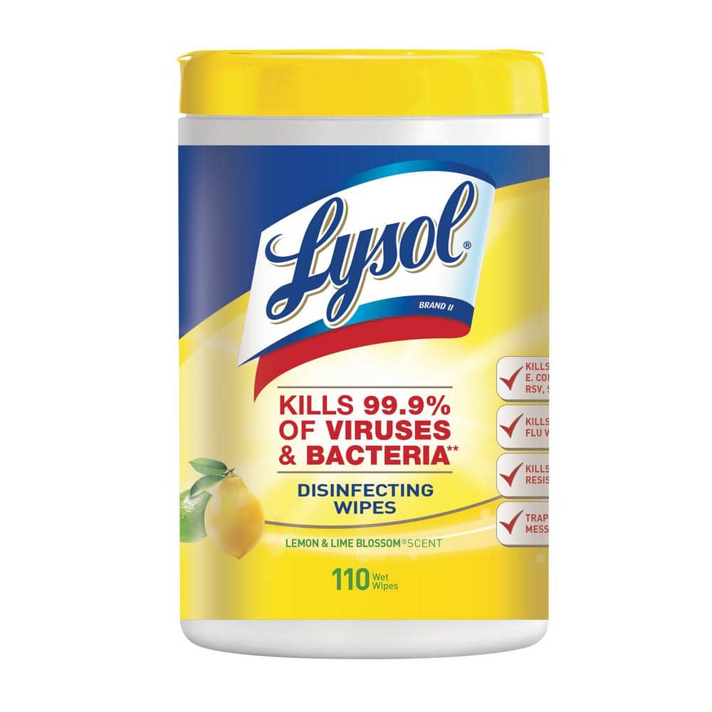 Lysol Lemon and Lime Blossom Scent Disinfecting Wipes (110Count) 19200