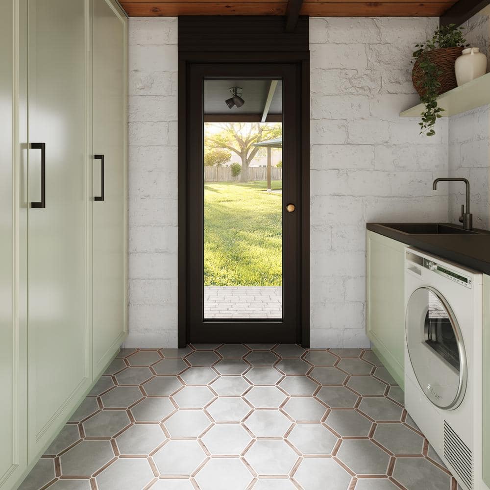 Samara Gray Hexagon Porcelain Tile with Matte Finish