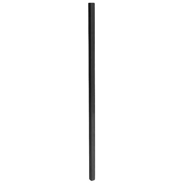 First Alert 2 in. x 2 in. x 7.5 ft. Black Steel Fence Post