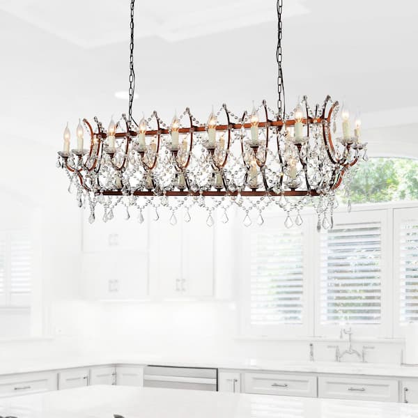 Phraya 24 Light Up Chandelier With Light Brown Finish