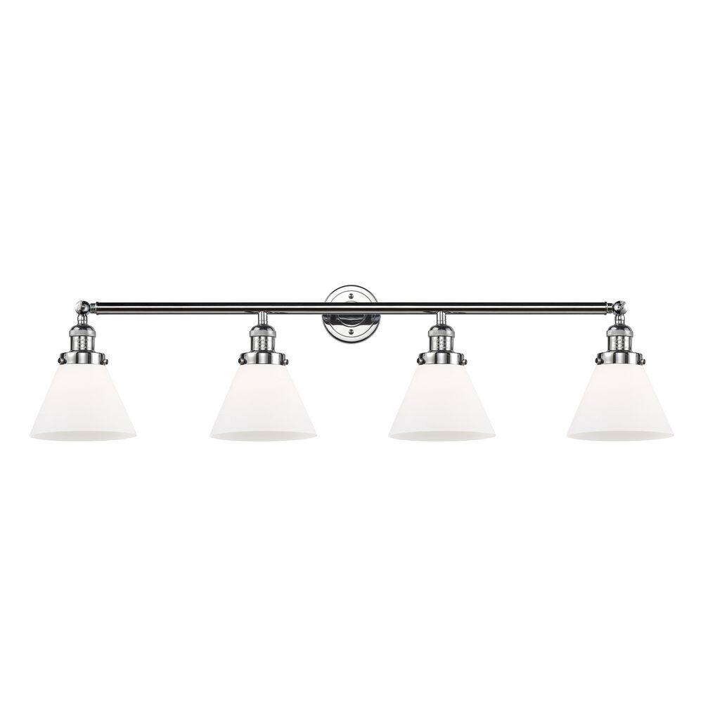 Cone 43.75 in. 4-Light Polished Chrome Vanity Light with Glass Shade price history on PriceWatchPro