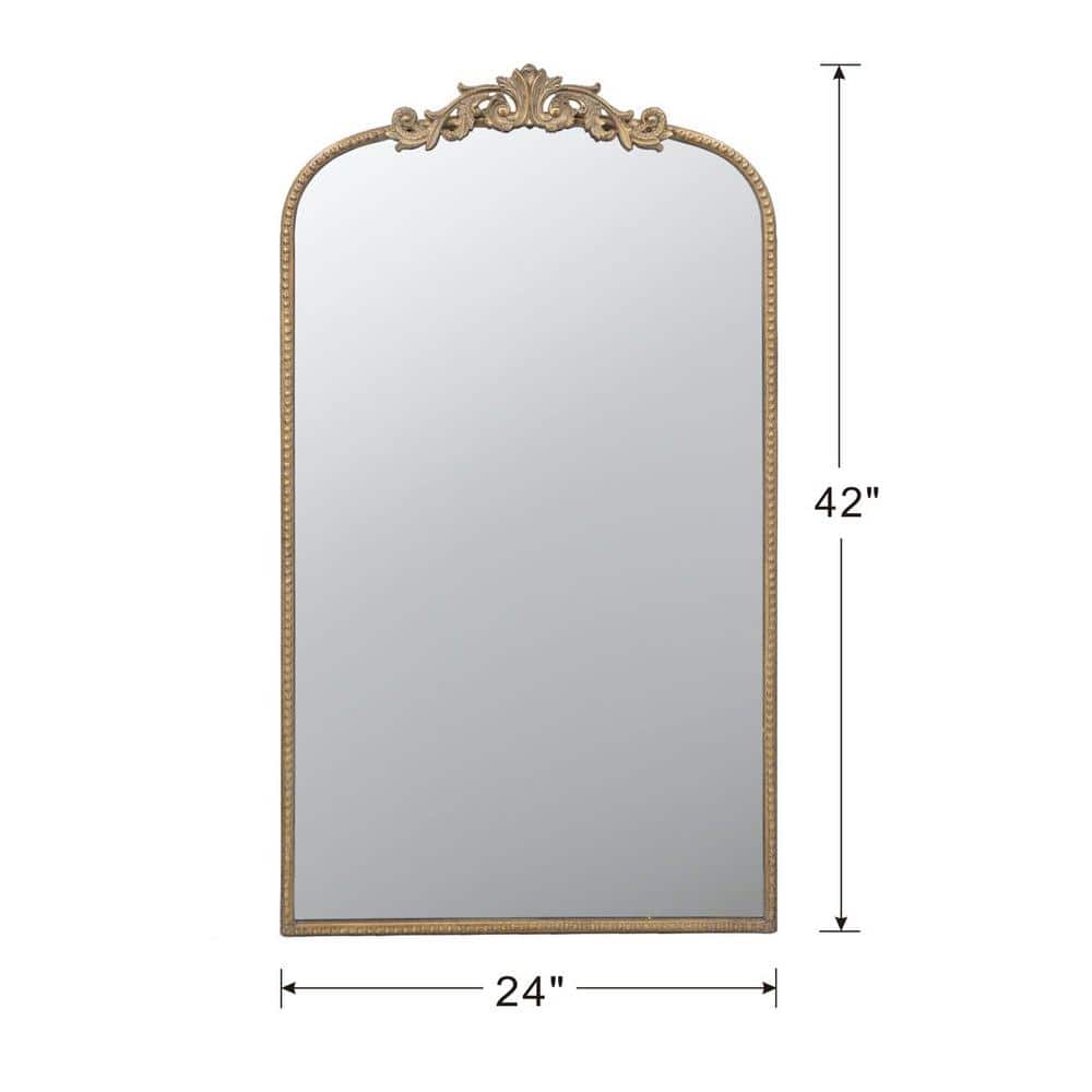 Gold Rectangular Wood Framed Wall Mirror 24" x 42"