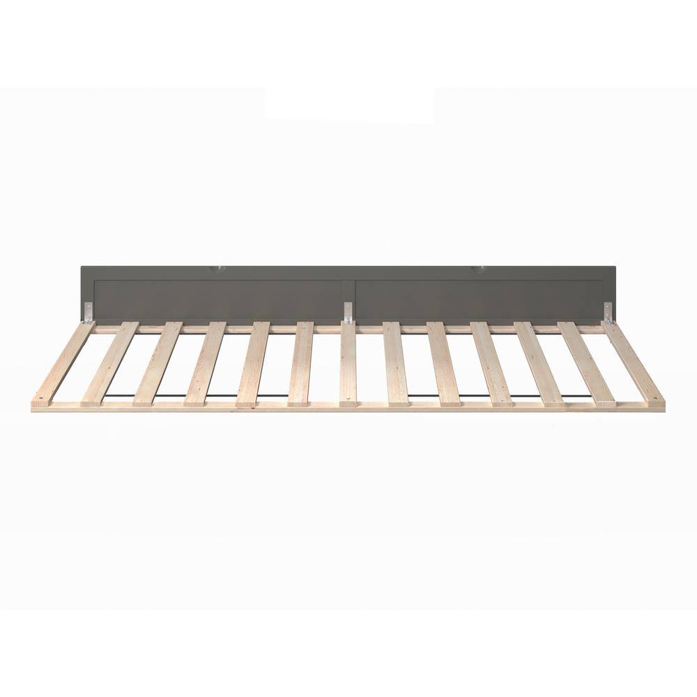 Gray Twin XL Wood Frame Trundle Bed