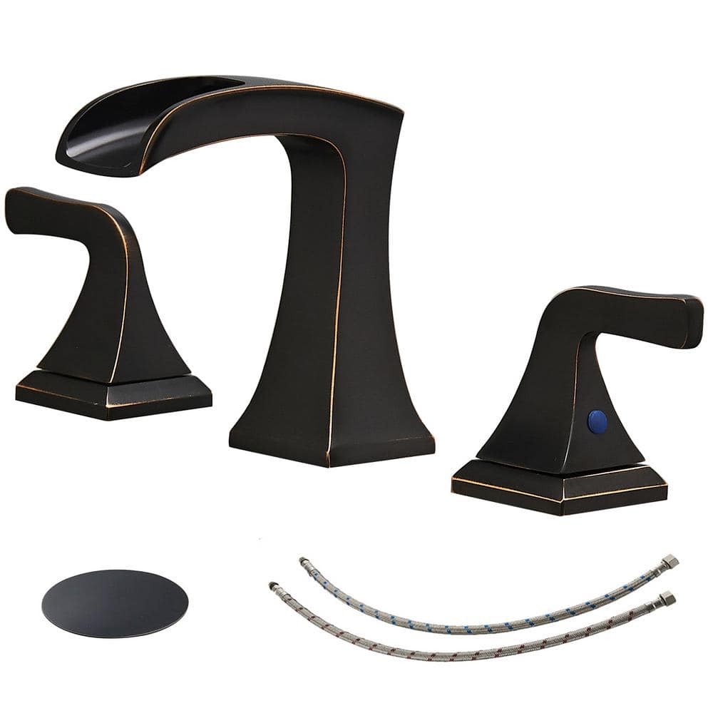 8 in. Widespread 2-Handle Bathroom Faucet with Pop-up Drain Assembly in Oil