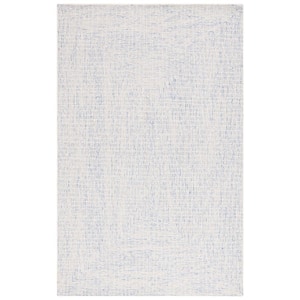 Abstract Blue/Ivory 4 ft. x 6 ft. Contemporary Marle Area Rug
