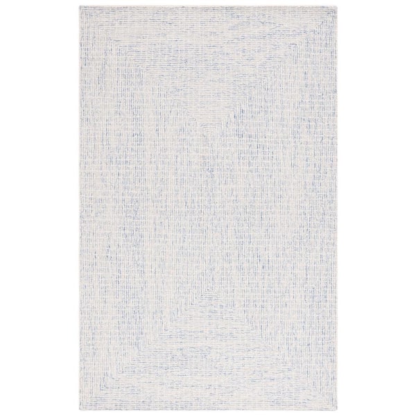SAFAVIEH Abstract Blue/Ivory 5 ft. x 8 ft. Contemporary Marle Area Rug