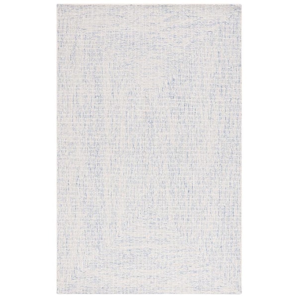 SAFAVIEH Abstract Blue/Ivory 9 ft. x 12 ft. Contemporary Marle Area Rug