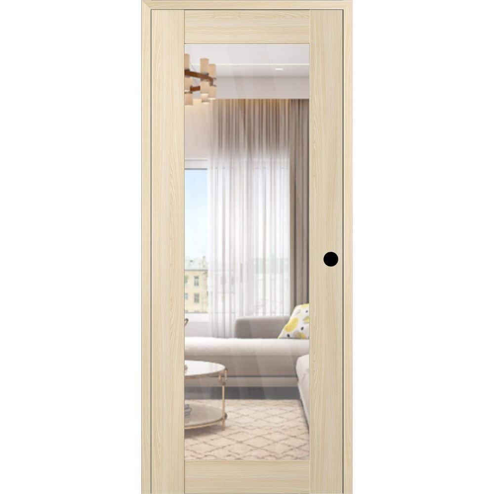 Vona 207 DIY-Friendly 18 in. x 80 in. Left-Handed Clear Glass Loire Ash Composite Single Prehung Interior Door price history on PriceWatchPro