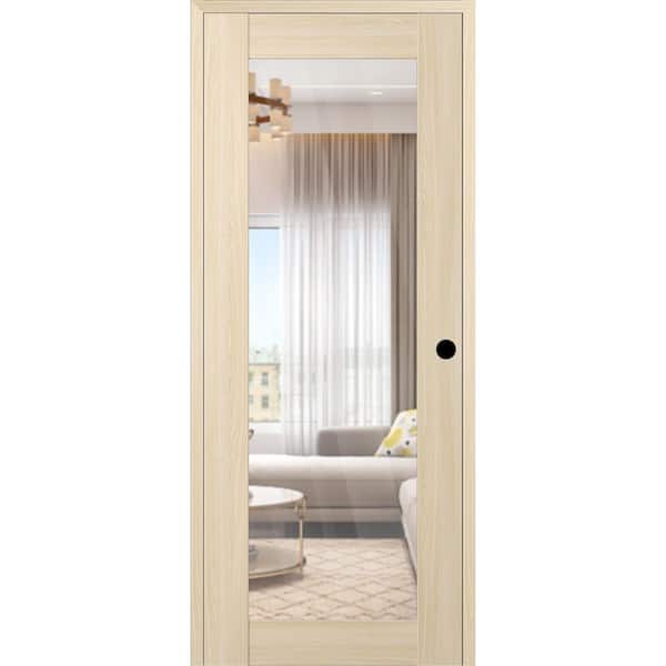 Belldinni Vona 207 DIY-Friendly 24 in. x 80 in. Left-Handed Clear Glass Loire Ash Composite Single Prehung Interior Door