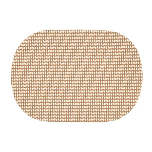 Kraftware Fishnet 17 in. x 12 in. Pink Yarrow PVC Covered Jute Oval Placemat (Set of 6)