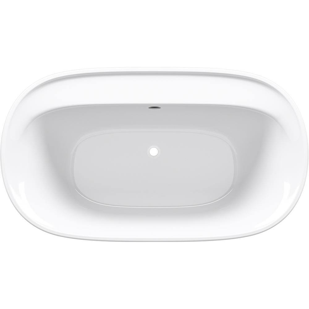 Spectacle 60'' White Acrylic Freestanding Soaking Bathtub