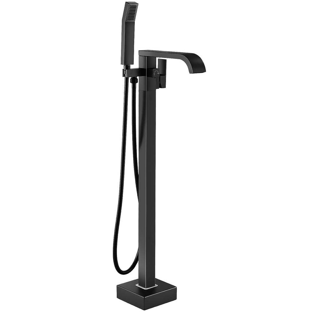 Waterfall Single-Handle Floor Mount Freestanding Tub Faucet Bathtub Filler 