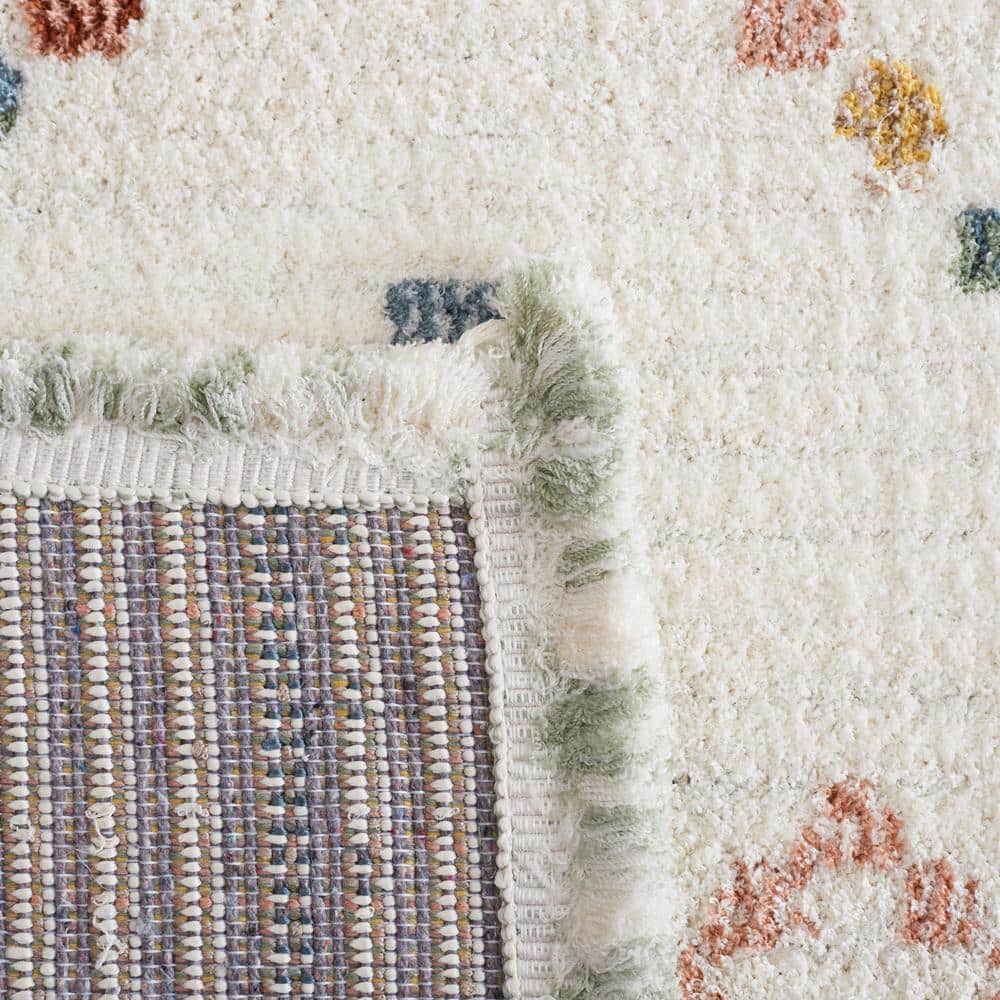 Ivory and Multicolor Flat Woven Wool Area Rug, 8' x 10'