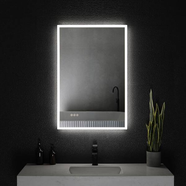 niveal 24 in. W x 36 in. H Rectangular Frameless LED Wall Bathroom ...