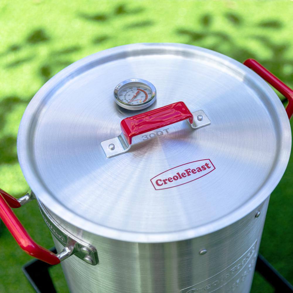30 Qt Silver Aluminum Outdoor Turkey Fryer Kit with Accessories