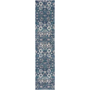 Passion Surf 2 ft. x 10 ft. Floral Transitional Runner Area Rug