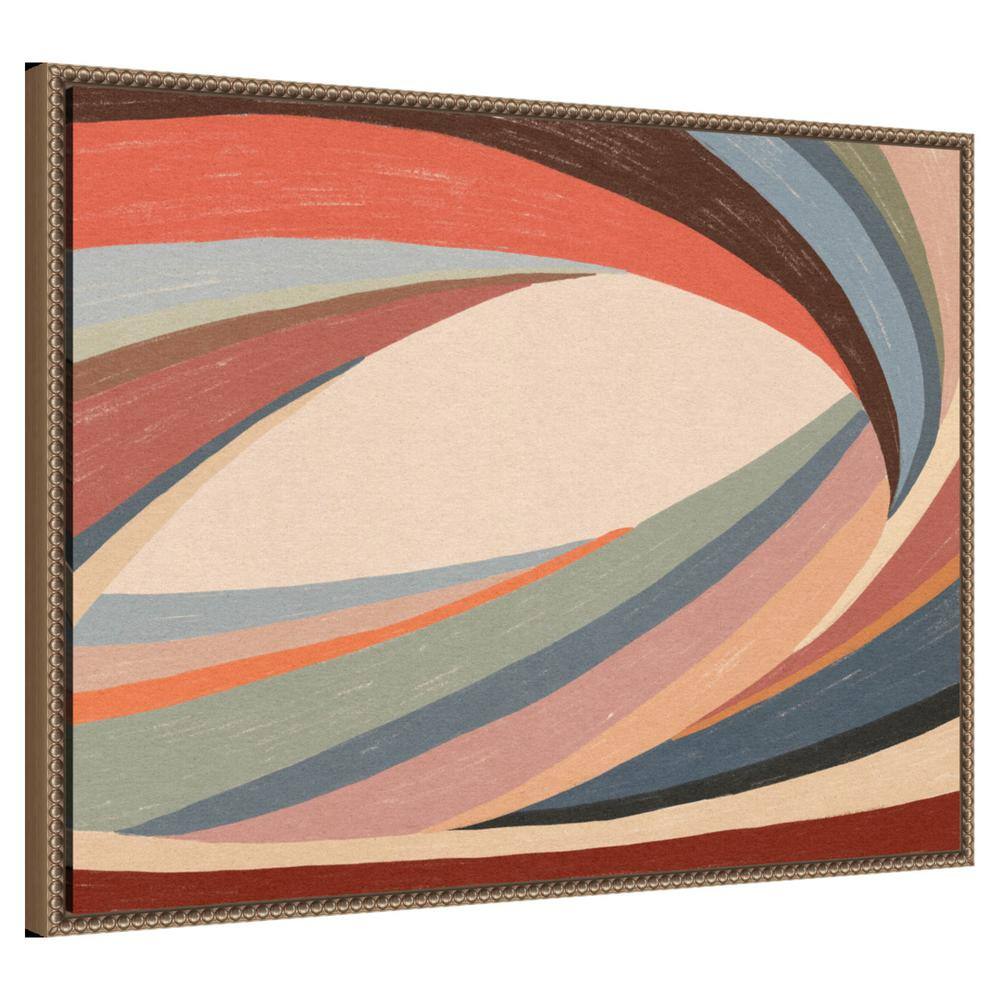Retro Multicolor Beaded Framed Abstract Canvas Wall Art
