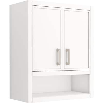 Glacier Bay Lancaster 21 in. W x 8 in. D x 26 in. H Surface-Mount Raised  panel Bathroom Storage Wall Cabinet in White LAOJ25-WH - The Home Depot