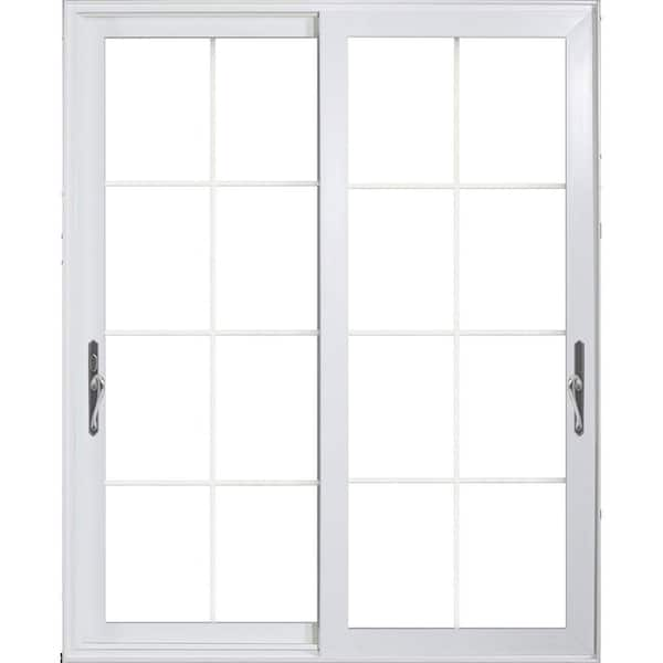 JELD-WEN 60 in. x 80 in. Multi-Slide Impact Right-Hand Low-E White Vinyl Double Prehung Patio Door