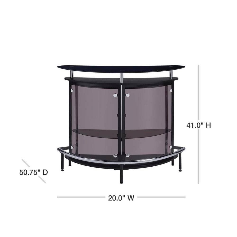 Amarillo Black and Chrome Oval Bar Unit