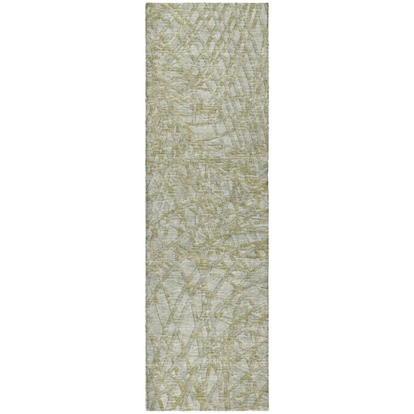 Dream Shag Premium Machine Washable Abstract ADS35 Sage 2 ft. x 7 ft. Runner Rug