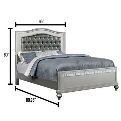 Bed Frame Mounted Queen Silver, Queen Silver Bed Frame