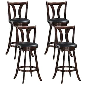 43.5 in. Swivel Bar stools 29.5 in. Bar Height Chairs with Rubber Wood Legs (Set of 4)