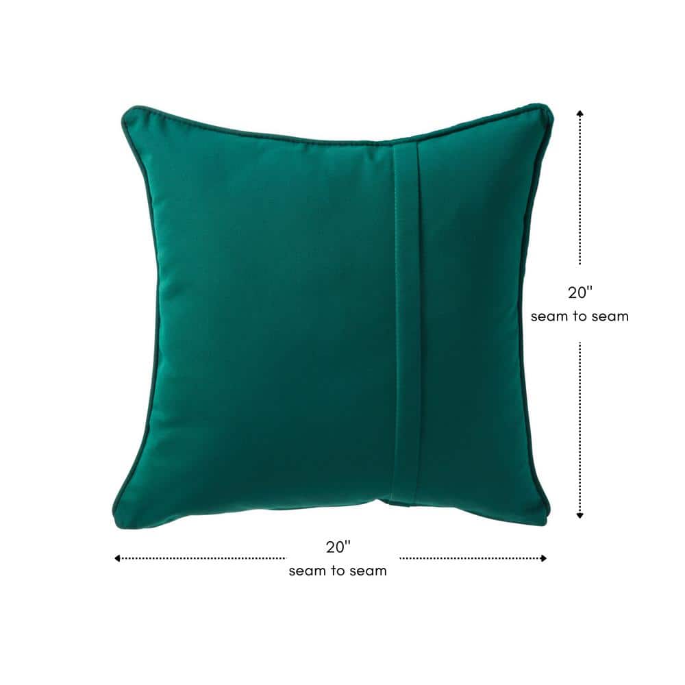 Forest Green Sunbrella Fabric Outdoor Square Throw Pillows (Set of 2)