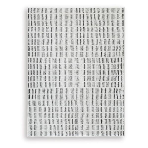 Turinwith 5 ft. x 7 ft. Beige/Black Striped Area Rug