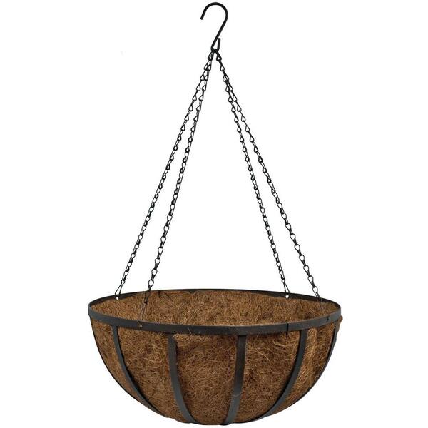 Pride Garden Products 18 in. Coco Oxford Hanging Basket with Desert Bronze Chain