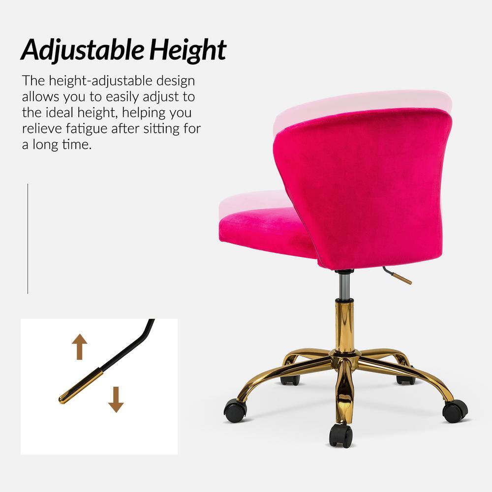 ErgoSwivel Light Fushia Fabric Task Chair with Adjustable Height