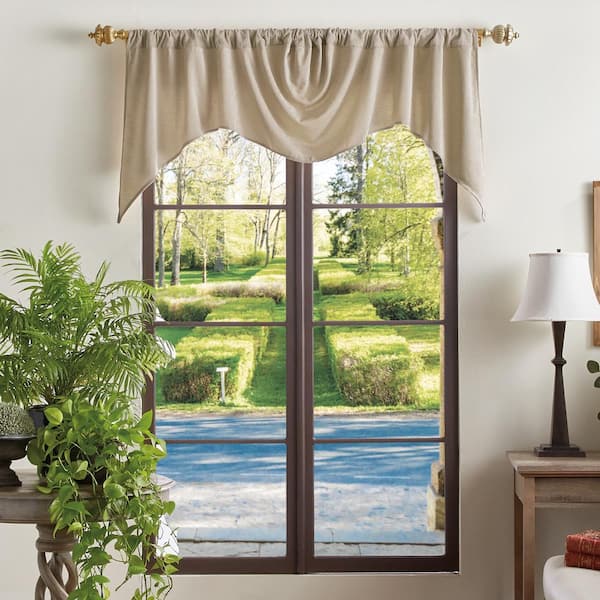 MARTHA STEWART Naples Chenille Valance Natural - 28 in. W x 72 in. L